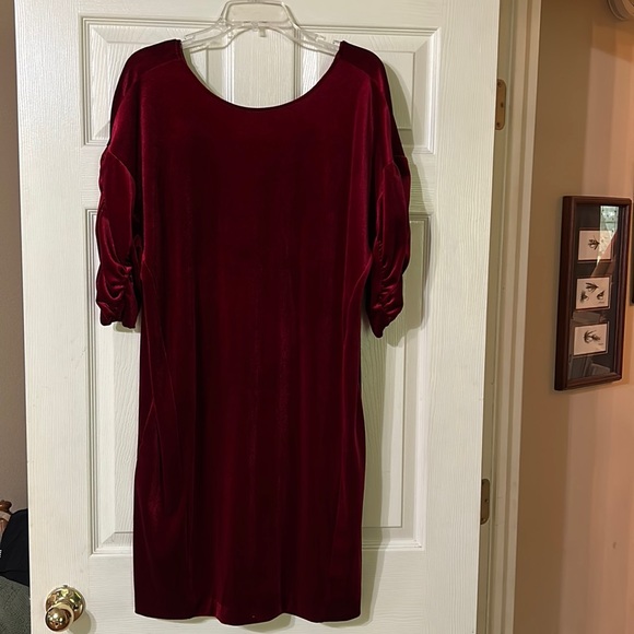 Gibson Latimer Dresses & Skirts - Velvet Cranberry Dress